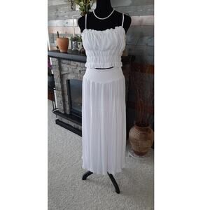 Japna Gauze Maxi Skirt and Smocked Cropped Top Size M